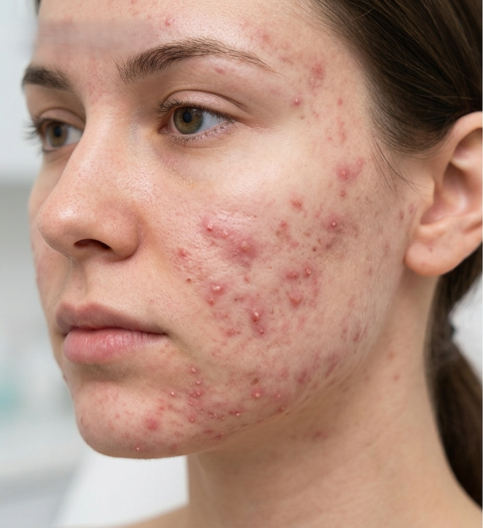 Acne scars after