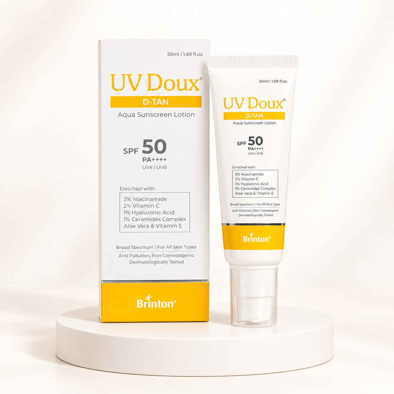 UV Doux D-Tan Aqua Sunscreen Lotion SPF 50 PA++++